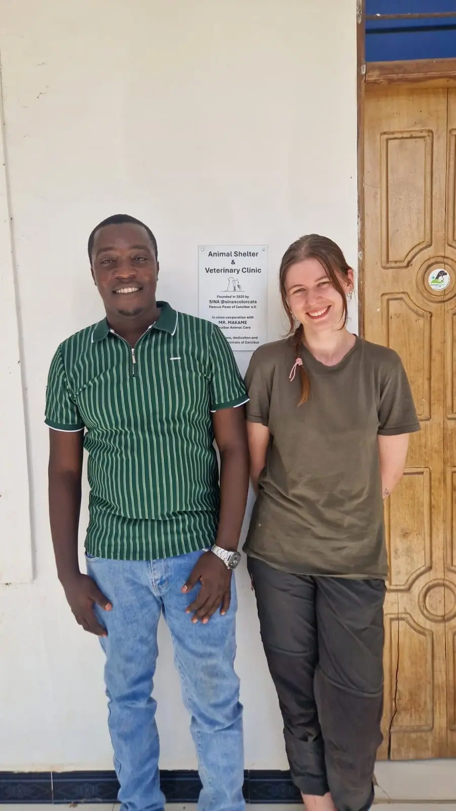 Maren and Makame at the shelter