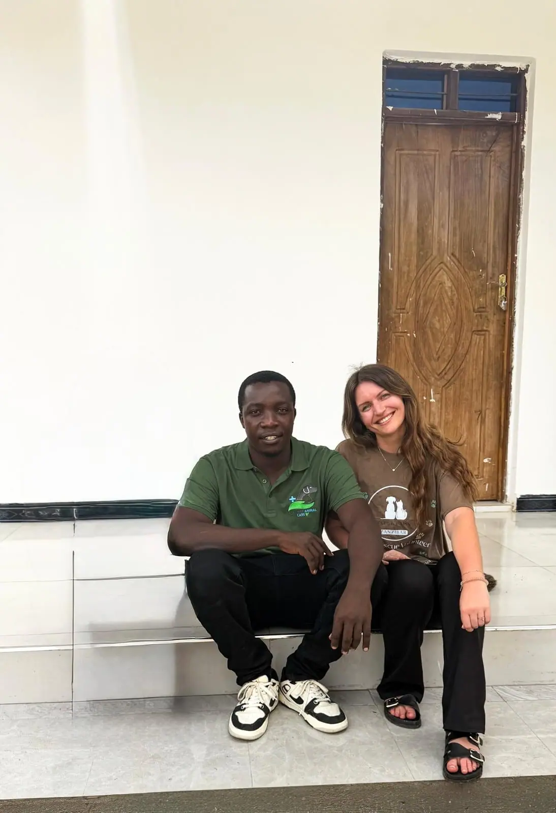 Sina and Makame at the shelter