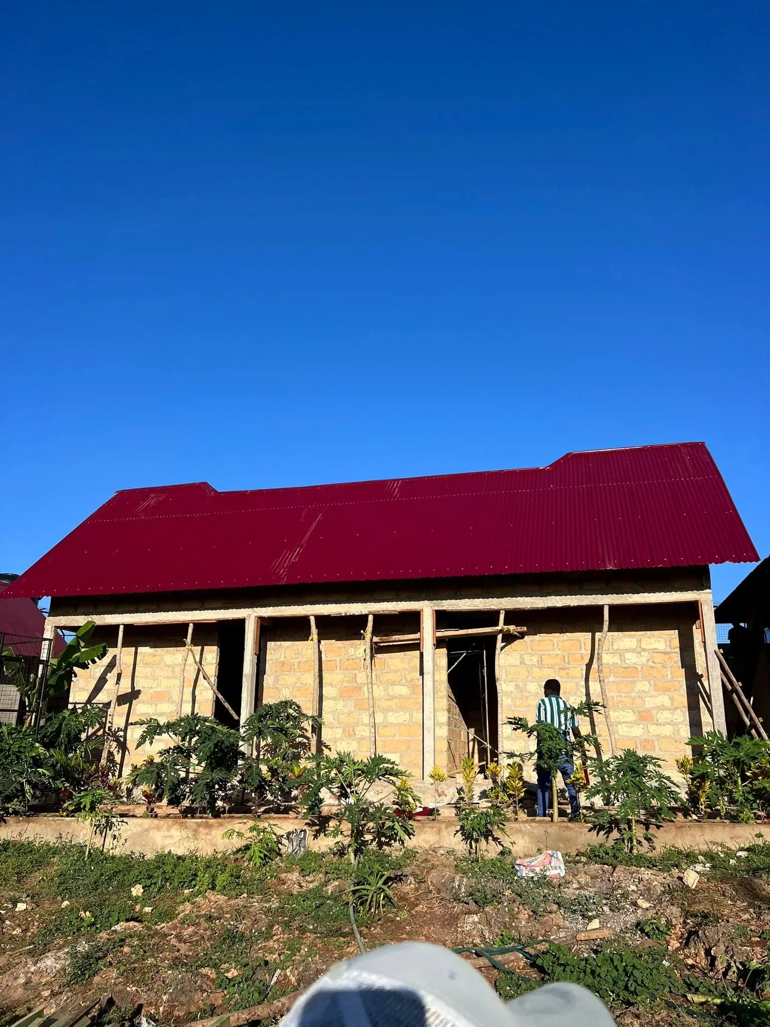 The second staff house, still under construction